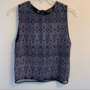 TopShop Crop Lace Purple Lace Top 2
